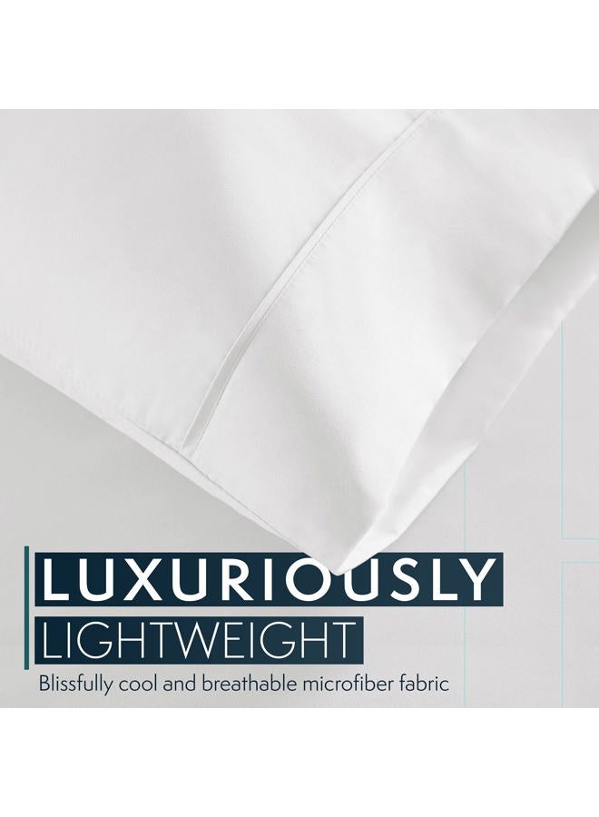 HC COLLECTION Hotel Luxury Bed Sheets Set- 1800 Series Platinum -Deep Pocket,Wrinkle & Fade Resistant (King,White) - Image 3