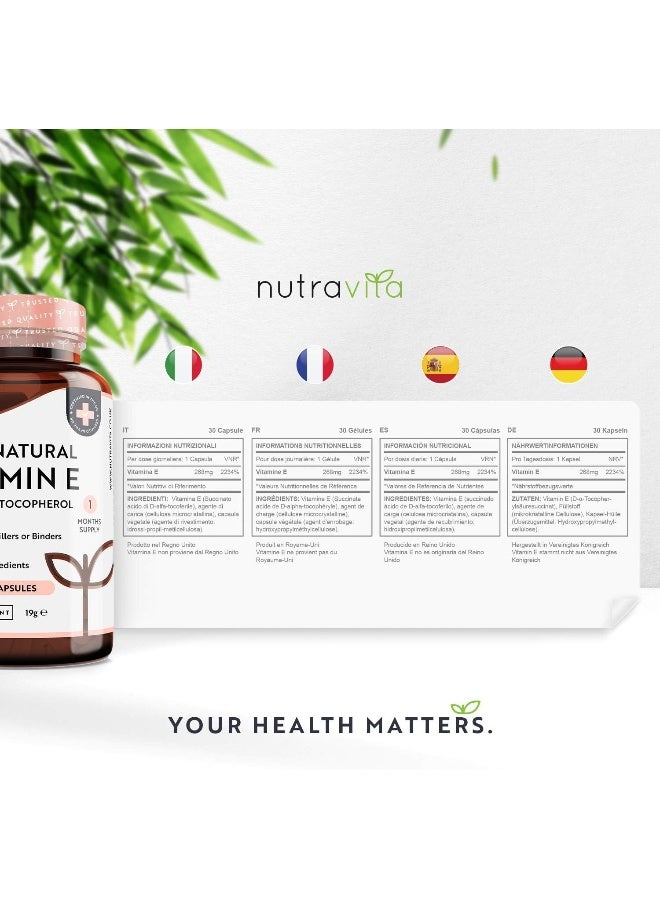 Nutravita Nutravita Vitamin E 400IU D-Alpha Tocopherol – 100% Natural Vitamin E – 30 Vegan Capsules - Image 5