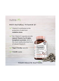 Nutravita Vitamin E 400IU D-Alpha Tocopherol 100% Natural Vitamin E 30 vegan Capsules  - Image 2