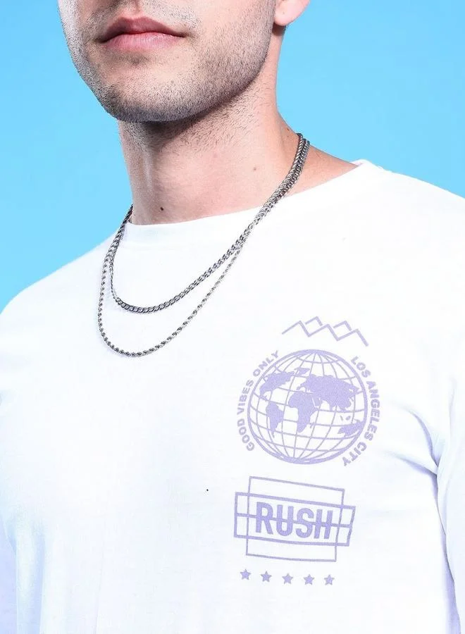 The Indian Garage Co Men White Graphic Print Streetwear T-Shirt
