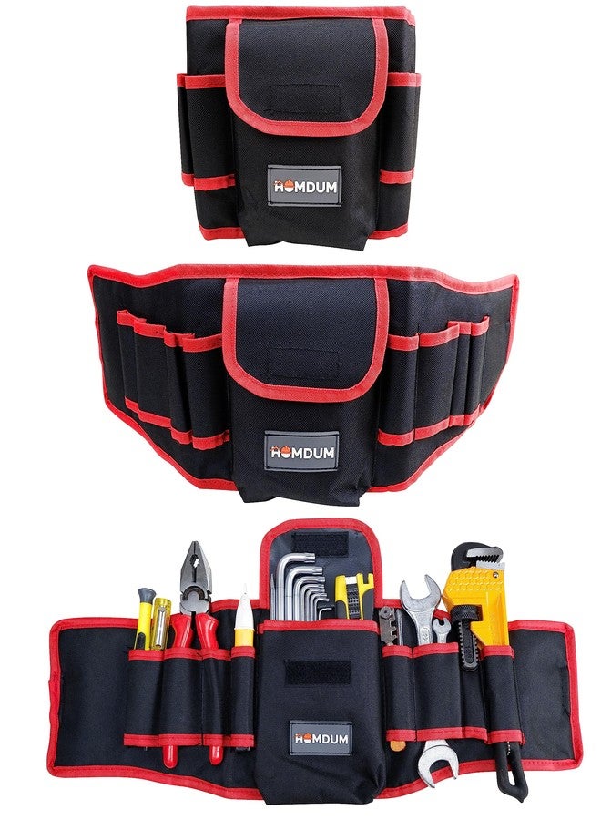 Homdum 20 Inch Tool Belt Durable Multi-Pocket Waist Canvas tool Storage Bag Adjustable Length 20 inch Black Handsfree Carry Organizers for Electricians and Repairman(yellow/Black) - Image 4