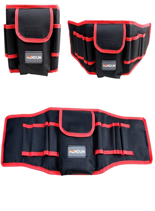 Homdum 20 Inch Tool Belt Durable Multi-Pocket Waist Canvas tool Storage Bag Adjustable Length 20 inch Black Handsfree Carry Organizers for Electricians and Repairman(yellow/Black) - Image 2