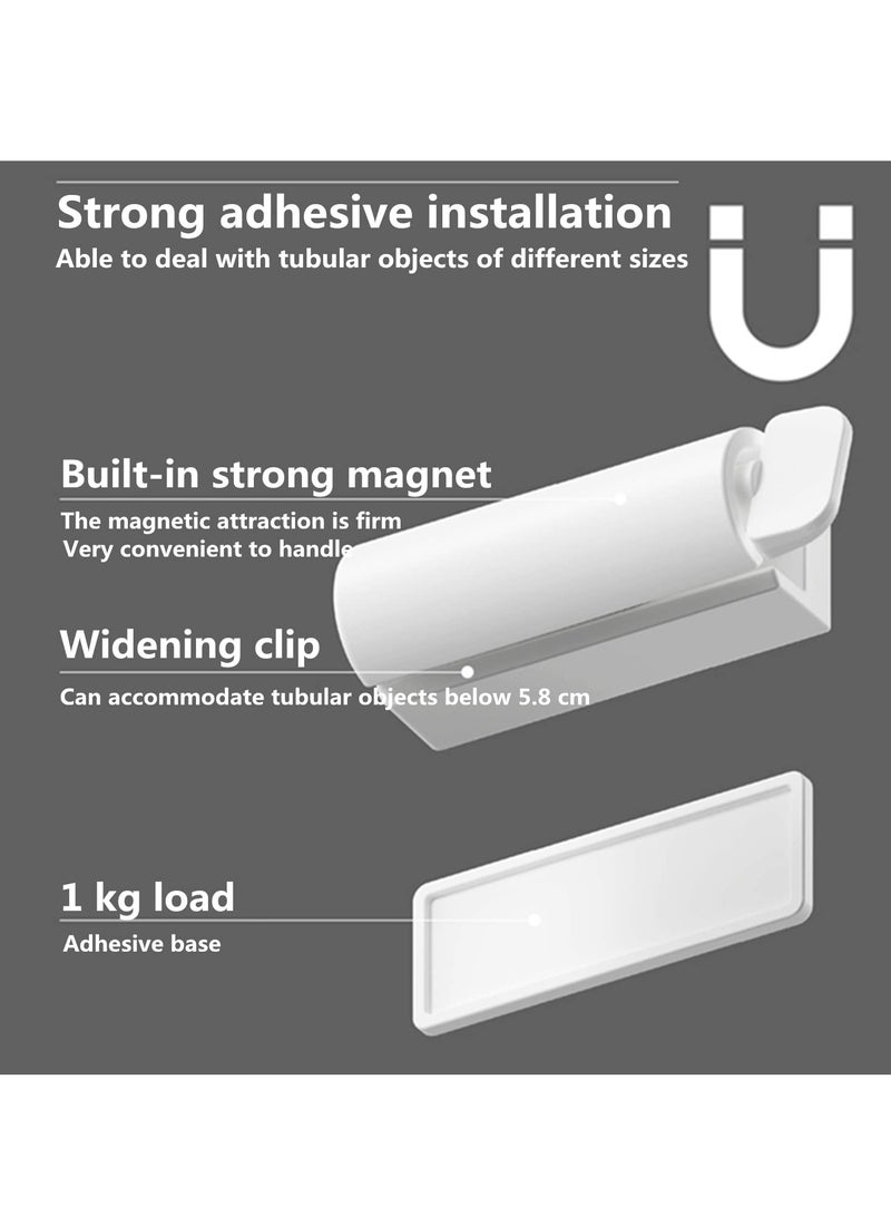SYOSI Wall-mounted Rolling Tube Toothpaste Squeezer Magnetic suction type Toothpaste Seat Holder Stand Rotate Toothpaste Dispenser for Bathroom (white/3 piece) - Image 5