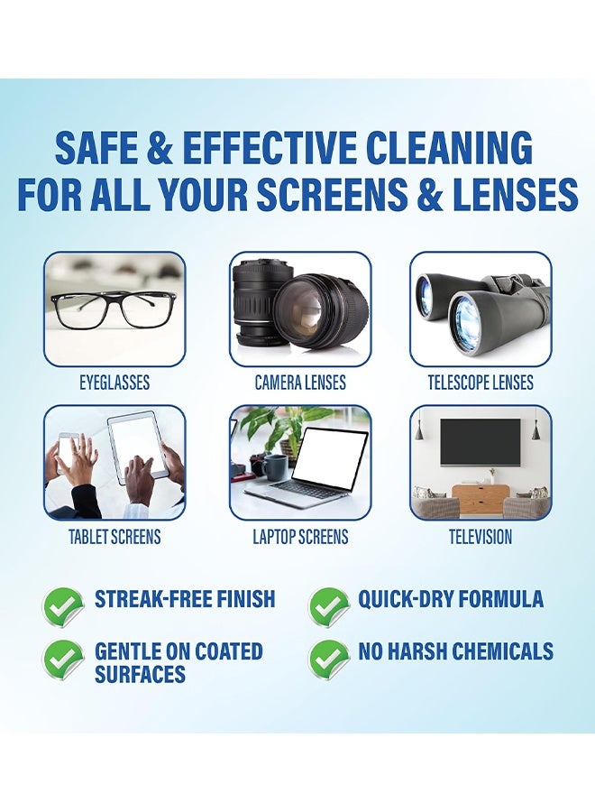 Opula 100PCS Monitor Wipes Pre-Moistened Computer Screen Wipes Electronics Cleaning Wipes For Camera Smart Watch Eyeglasses Tablets Lenses Laptop Screen Phones TV LCD Cleaner Wipes - Image 3