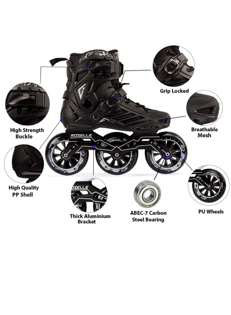 OVERS PRO Inline Skates for Men Women and Youth with High Speed 3Wheels 110mm 85A - Image 4