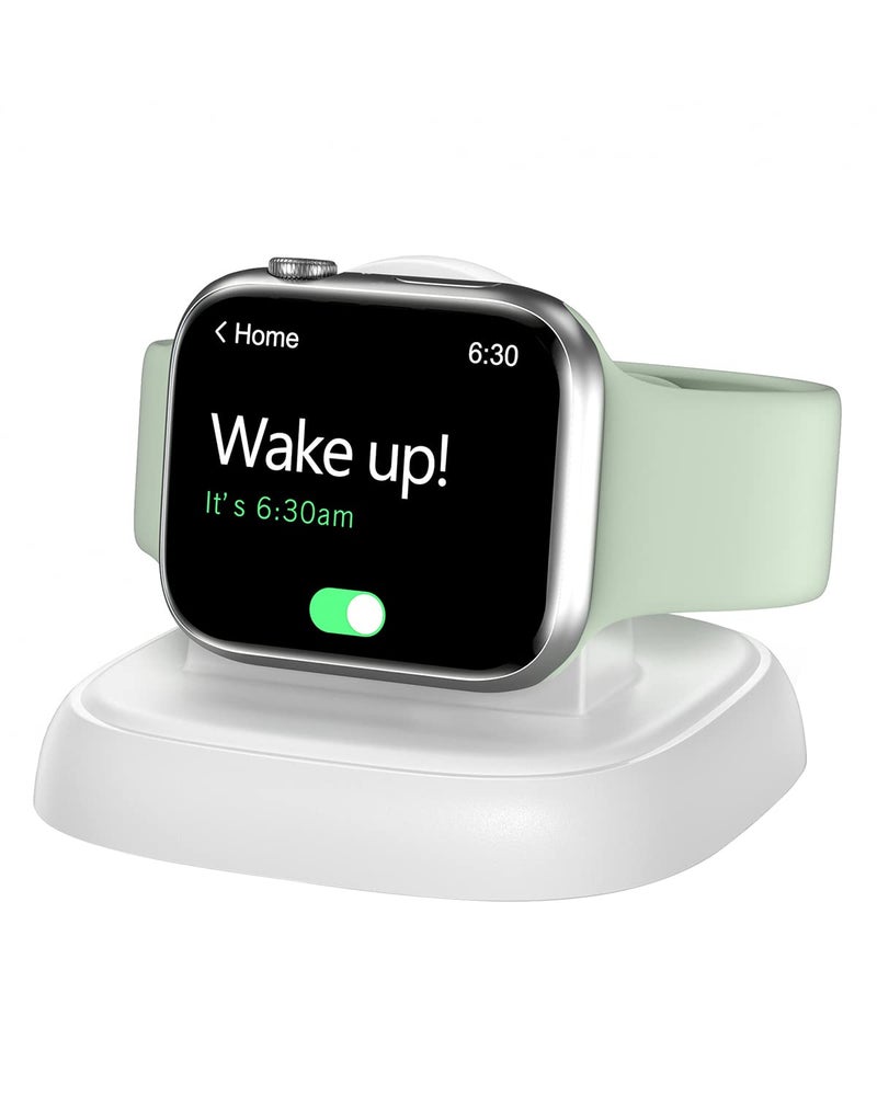 NEWDERY Charger Stand for Apple Watch, Portable Watch Charger for iWatch with USB C Cable,Fast Charging,Wireless Charging Station for iWatch Series 10/9/8/7/6/Ultra/5/3/2/SE, White - Image 1