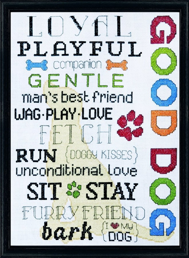 Tobin Good Dog, 9'' x 12'' Counted Cross Stitch Kit