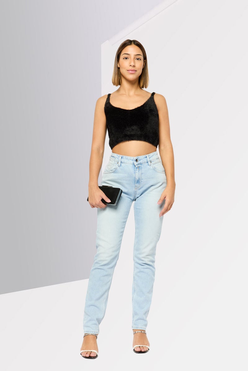 Replay Women Slim Fit Wash Stretchable Denim, Light Blue - Image 4