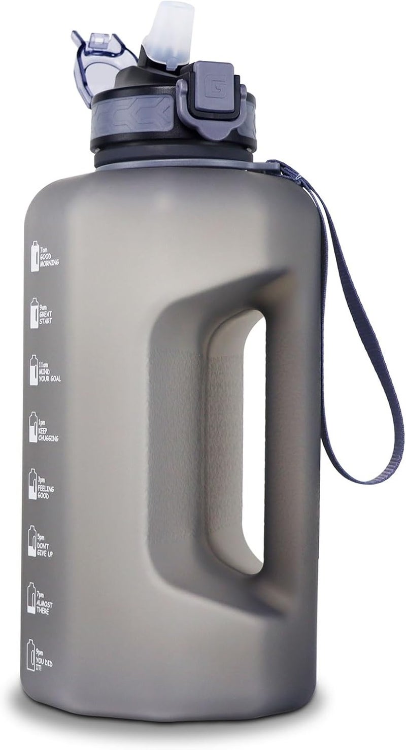 GEMFUL Water Bottle with Motivational Time Marker - 2.2 Liter Daily Hydration Tracker Jug BPA Free for Office Man Women  Wellness - Image 1