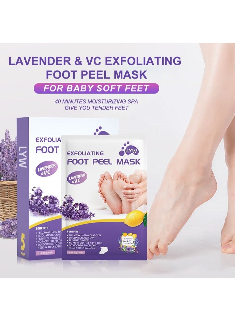 APPTI Lavender & VC Exfoliating Foot Peel Mask, Moisturizing Foot Mask Remove Dead Skin & Calluses, Prevent Cracked Heels for Foot Care - Image 3