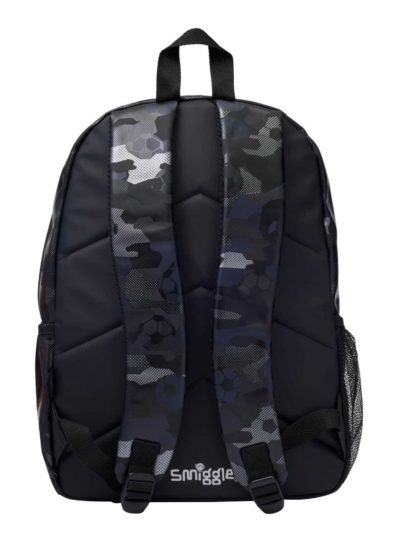 Smiggle Boys Dark Football Camo School Backpack Large Capacity Lightweight Waterproof Kids Backpack with Bottle Side Pocket - Image 3