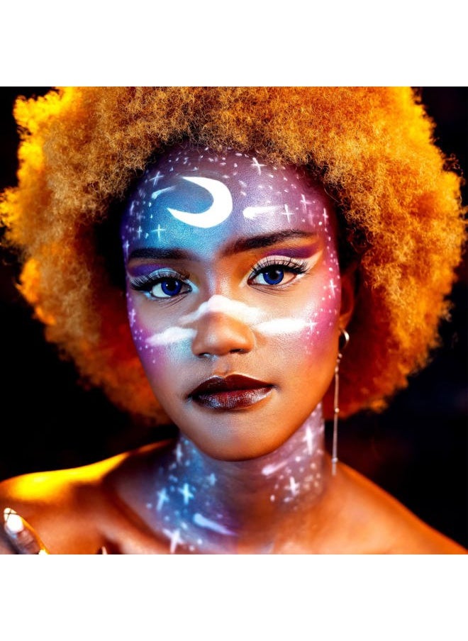 CCbeauty - Purple Face Paint Stick,Face Painting Kit,Non Toxic SFX Makeup For Ursula Widowmaker Halloween Costume Cosplay,Professional FX Body Paint,Full Coverage Painting Foundation With Makeup Sponge - Image 1