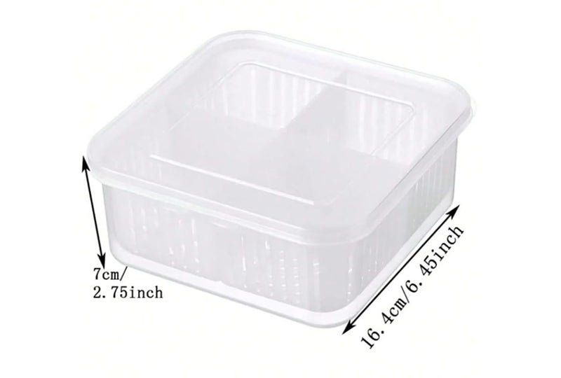 MosQuick® 4 Grid Food Storage Containers vegetable storage box for fridge - Durable Fridge Storage Boxes, Versatile fridge storage containers garlic storage container herbs saver for fridge. - Image 3
