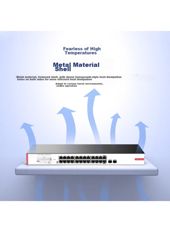 H3c 24-port Gigabit Switch, Unmanaged Enterprise-grade Switch, Network Cable Splitter, Rack-mounted, 24 Gigabit Ethernet Ports + 2 Gigabit Sfp Ports, S26gf-u - Image 3