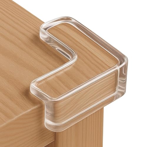 Kizlo Silicone Table Corner Protector for Baby | Baby Proofing Edge & Corner Guards | Transparent Table Corners Edge Protector | Baby Bed Protector Side Walls(Pack of 6) - Image 1