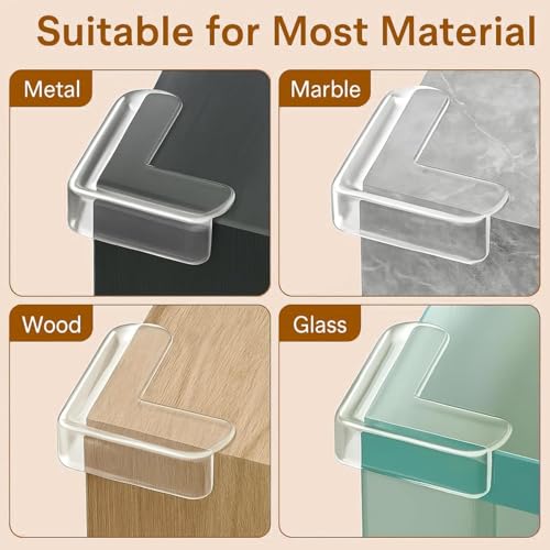 Kizlo Silicone Table Corner Protector for Baby | Baby Proofing Edge & Corner Guards | Transparent Table Corners Edge Protector | Baby Bed Protector Side Walls(Pack of 6) - Image 4