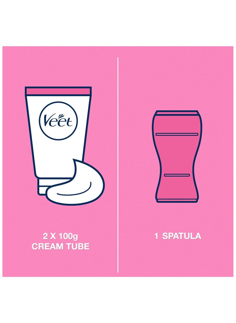Veet Veet Silky Fresh Hair Removal Cream for Dry Skin, 100 g (Pack of 2)  - Image 2
