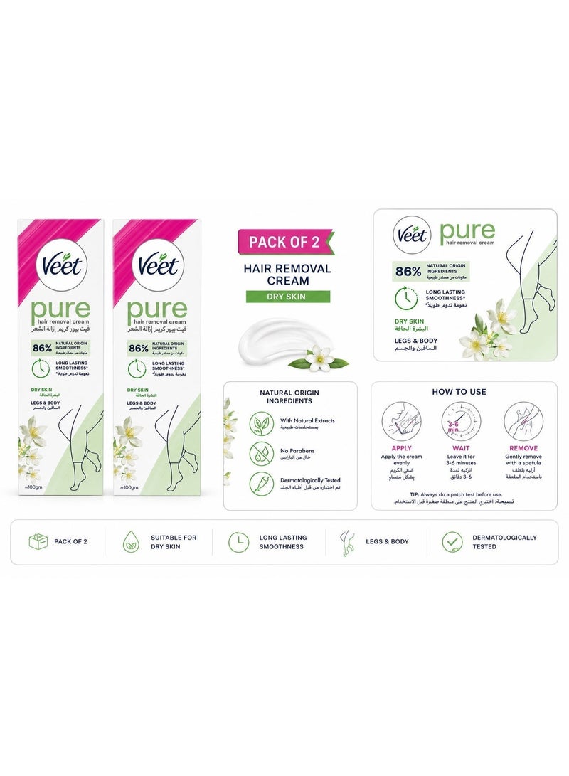 Veet Silky Fresh Hair Removal Cream for Dry Skin, 100 g (Pack of 2) - Image 5