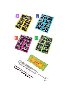Nine Series Children's Educational Toys Primary School Students Unlink Lock Release Children's Space Hands-on Educational Toys-Color:Unbutton Type A + Type B + Type C + Type D + Nine Links