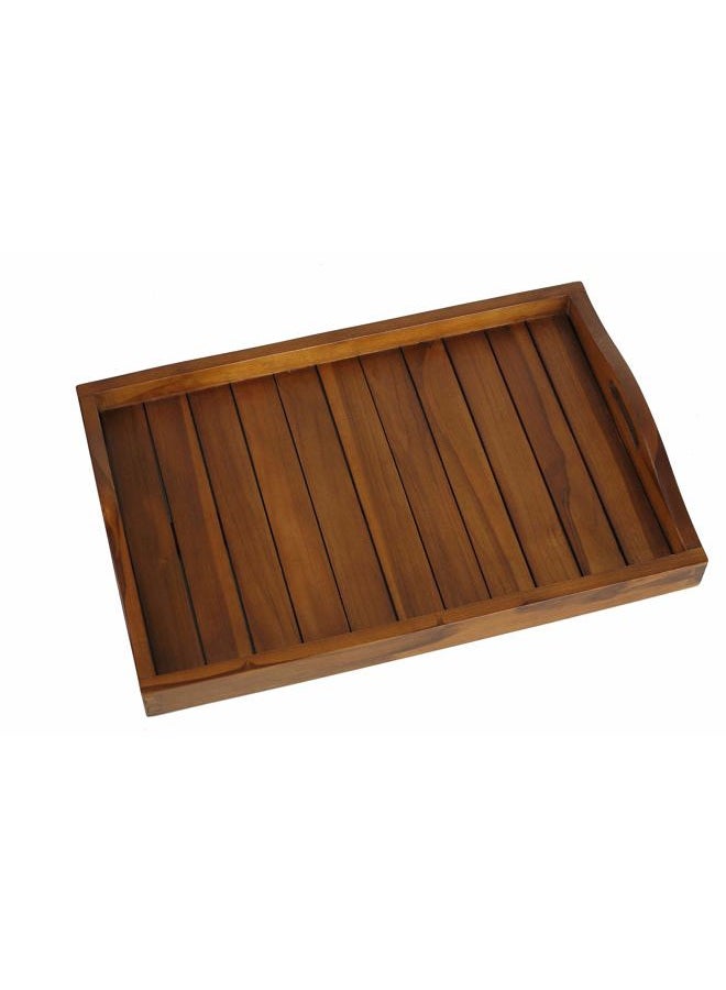 Bare Decor Kalos Outdoor Solid Teak Wood Tray Table, 30-Inch, Brown - Image 2