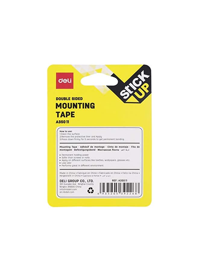 Deli Mounting Double Sided Tape, 1.5 Meter Length X 25 Mm Width - Image 3