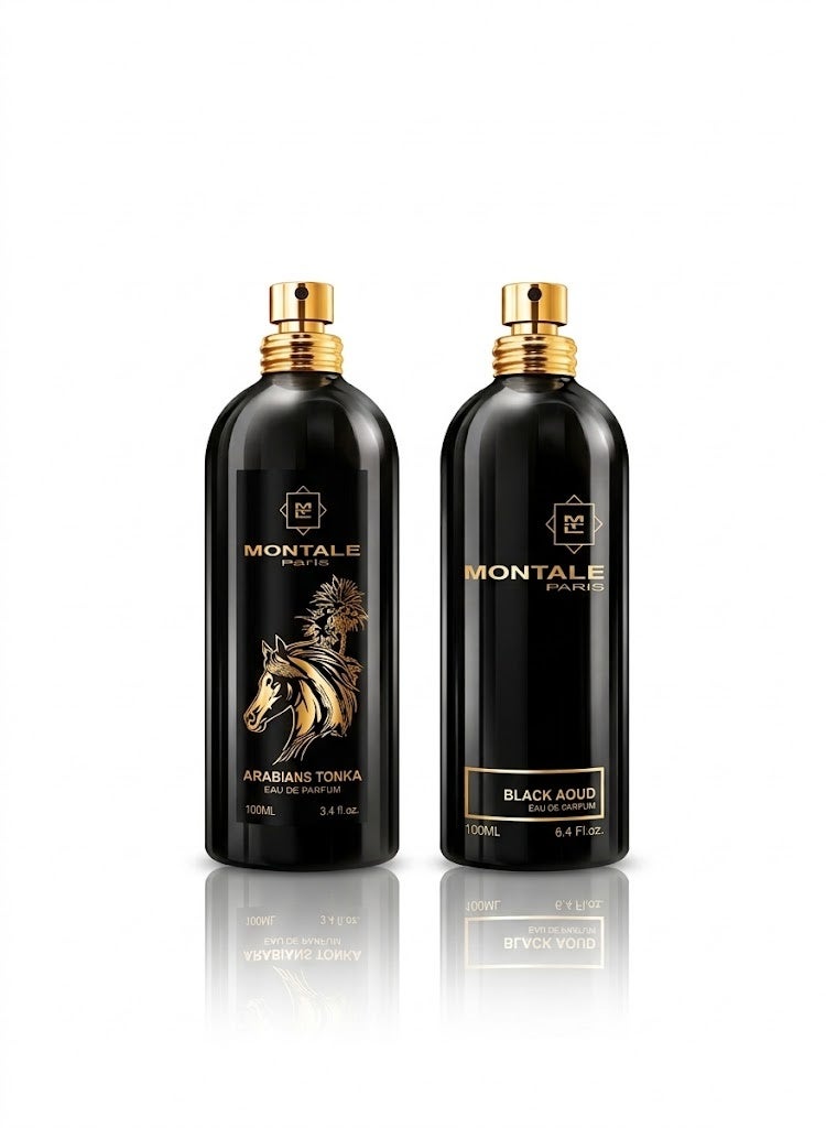Combo Set – Arabians Tonka EDP 100ml + Black Aoud EDP 100ml – Unisex Eau De Parfum Gift Set
