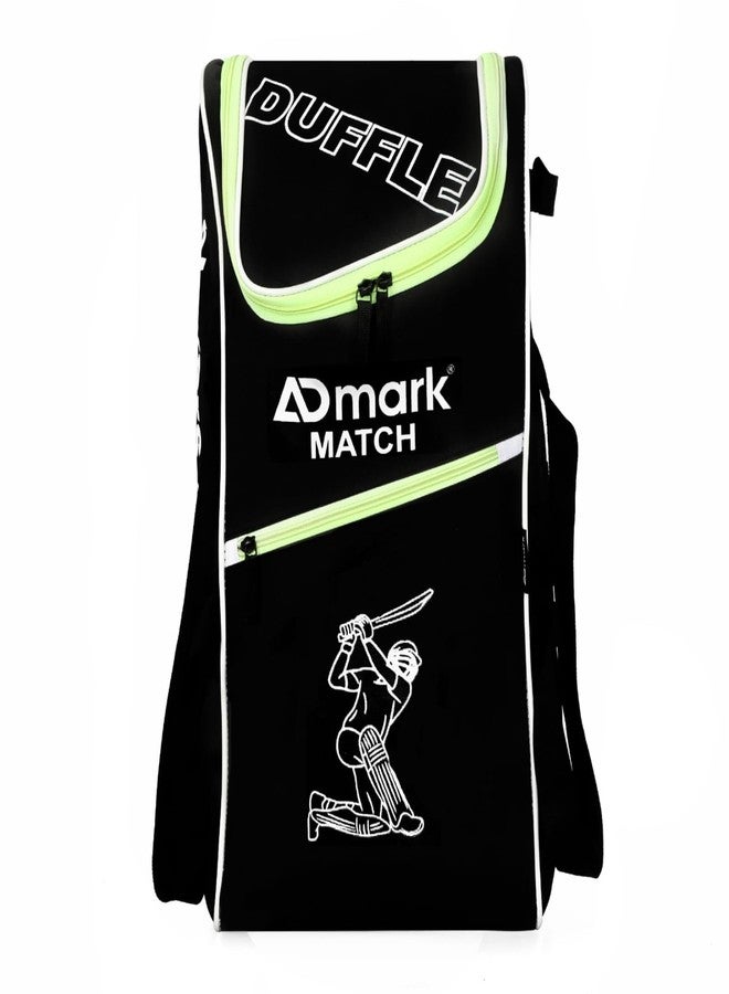 ADMARK Match Cricket Batting Backpack, Duffle Full Size, Black for Junior Large Professional Cricket Kit Bag-Sports with (Double Bat) Pocket & Padded Back (Medium Size) - Image 1