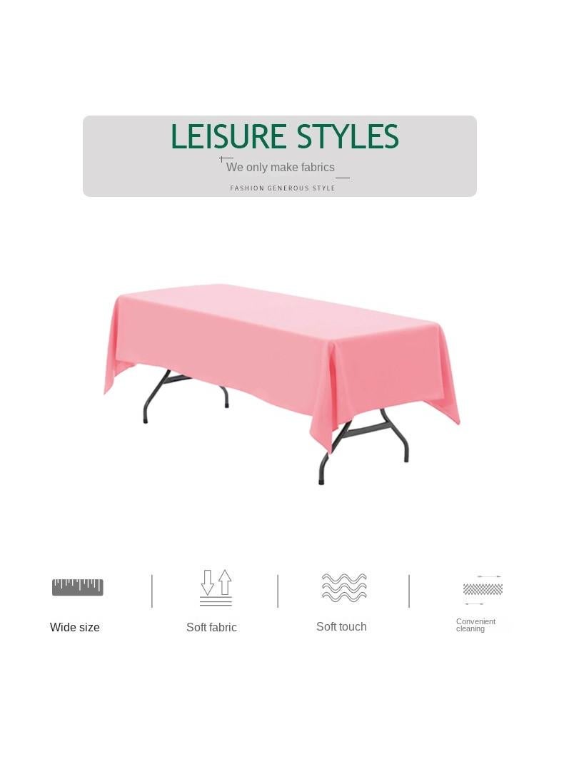 Bluejw 1-Piece Solid Pattern Table Cloth Pink - Image 3