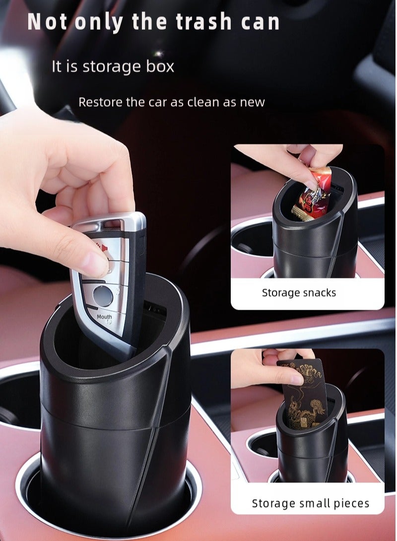 Generic 1 Pcs Car Trash Can with Lid Leakproof Vehicle , Mini Garbage Bin for Automotive Car, Home, Office, Kitchen, Bedroom  - Image 3