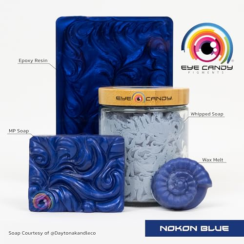 Eye Candy Pigments Premium Blue Mica Powder - Nokon Blue (25gr) - for Epoxy, Resin, Soap, Paint, Woodworking, Acrylic Pouring, Bath Bombs, Fishing Lures - DIY Arts and Crafts Additive - Image 3