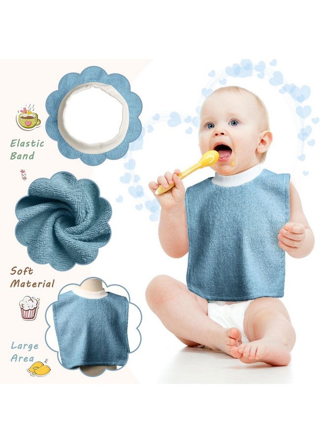 Foaincore Foaincore 3 Pieces Full Coverage Toddler Bibs Pullover Baby Bibs Absorbent Cotton Terry Towel Toddler Bibs (Stylish Colors)  - Image 3