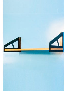 Shelf Set Black Color, 2 Shelf Legs + Dowel + Screw + 19.7 cm. x 70cm. mdf