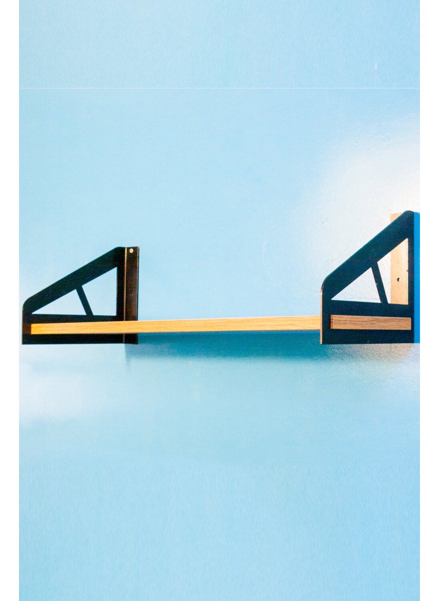 A-design Shelf Set Black Color, 2 Shelf Legs + Dowel + Screw + 19.7 cm. x 70cm. mdf  - Image 1