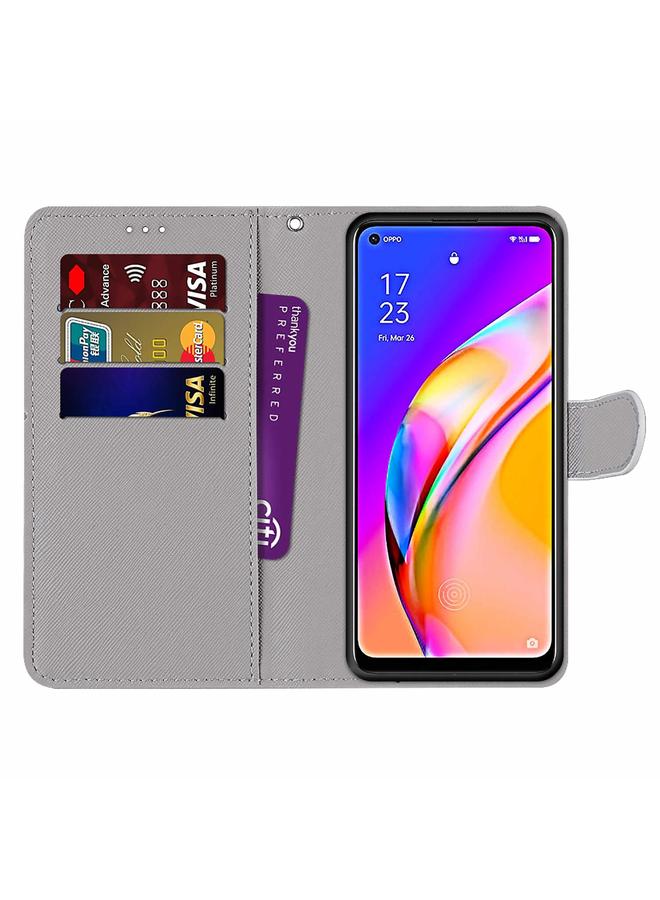 S-TOP Case For OPPO A94 5G / A95 5G / F19 Pro+ 5G Coloured Drawing Cross Texture Horizontal Flip PU Leather Case with Holder & Card Slots & Wallet & Lanyard - Image 4