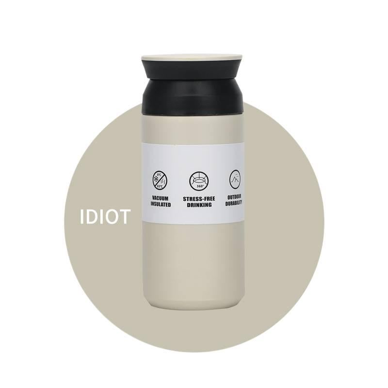 كوب قهوة للسفر بمقبض سهل الحمل ومناسب لحامل الأكواب من ستانلس ستيل، أبيض، 500 ml، مناسب للتنقل مع مقبض من الستانلس ستيل باللون الأبيض للاستخدام الشخصي للعائلة للاستخدام المتكرر - Image 1