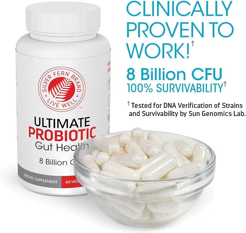 Silver Fern Brand Ultimate Probiotic  Probiotics for Women  Men  8 Billion CFU SporeForming Gut Health Supplement  DNA Verified Vegan ShelfStable High Survivability  60 Capsules - Image 4