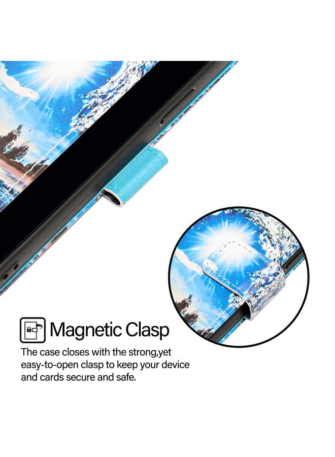 اس-توب جراب لهاتف OPPO Reno9 A إصدار JP، جراب هاتف من الجلد المنسوج البسيط بنمط رسم ملون - Image 4