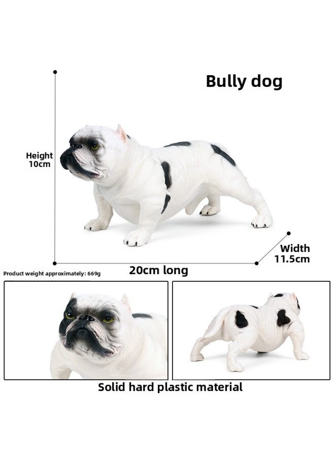 Children's Solid Simulation Wild Animal Model Bulldog Doberman Husky Chai Dog Pet Dog Toy-Color:M-1192 Large Black And White Bully Dog 【0.668kg】】 - Image 1