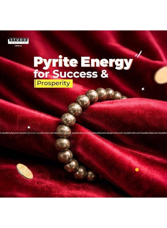 Studd Muffyn | Pyrite Bracelet | Attracts Money & Abundance | With Original Certificate | Meaningful Spiritual Gift |Healing Crystal - Image 4