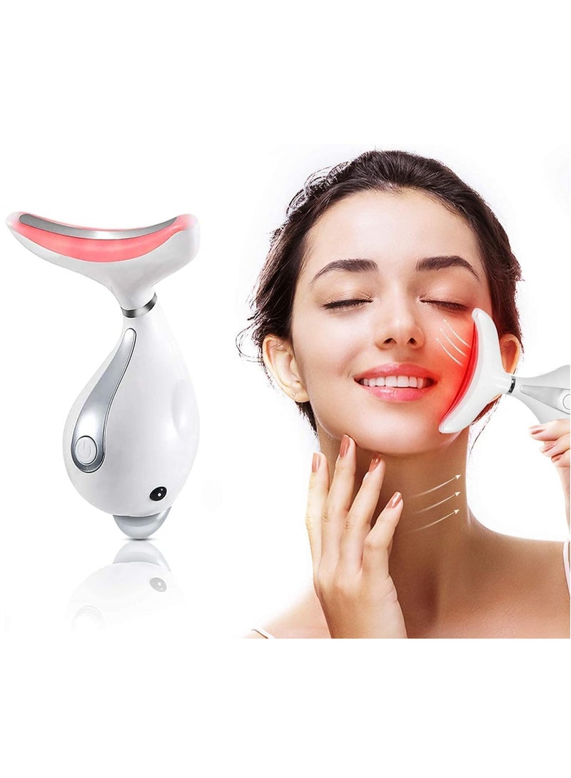 Generic Face Massager Anti Aging Neck Eye Massager, 3 Modes Heat High Frequency Vibration Anti Wrinkles Facial Device for Skin Tightening & Lifting, Micro-Current Neck Protector USB Rechargeable - Image 1