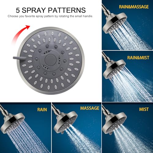 FEELSO Shower Head and 15 Stage Shower Filter Combo, FEELSO High Pressure 5 Spray Filtered Showerhead with Water Softener Filters for Hard Water Remove Chlorine and Harmful Substances (Nickel Brushed) - Image 4