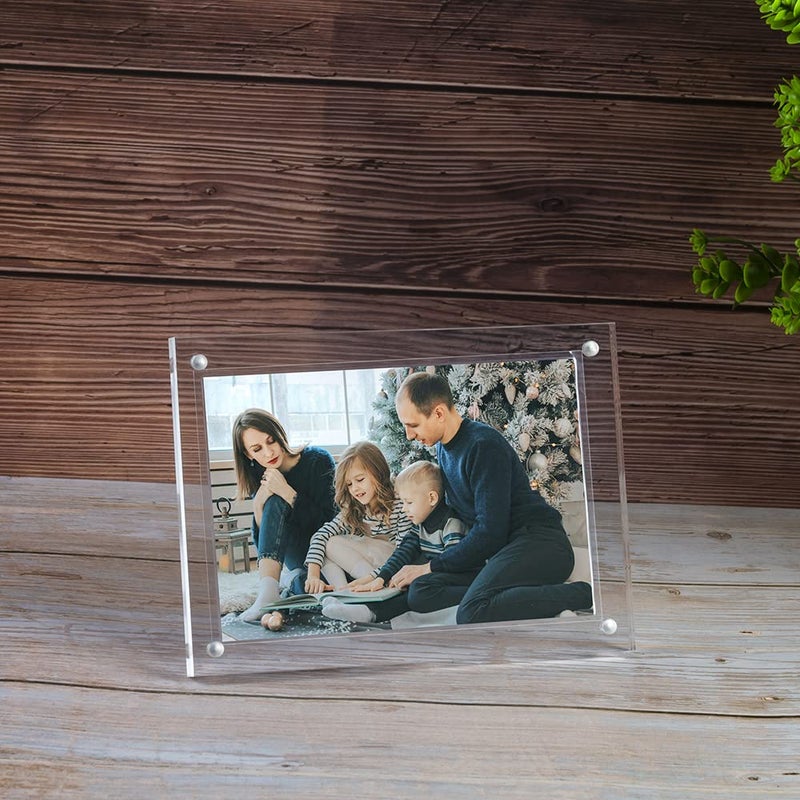 ECOSEAO Minimalist Picture Frame Acrylic Glass Photo Frame with Desktop Display Horizontally or Vertically (5x7inch-3Pack) - Image 5