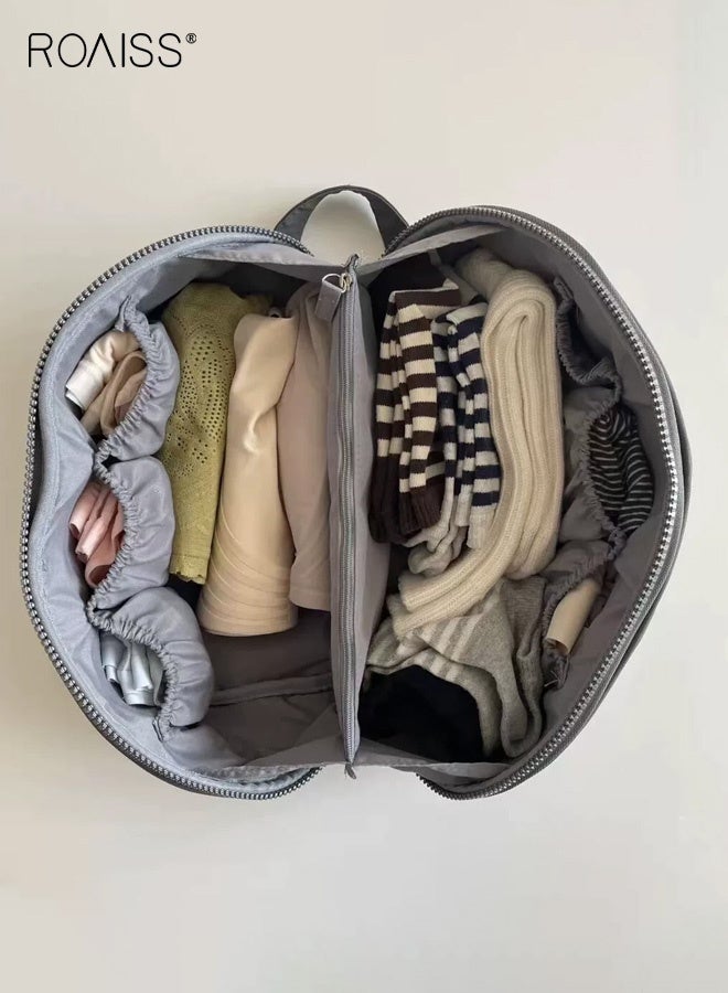 roaiss Ultra-Soft Pillow Underwear Storage Bag Lightweight and Portable Organizer with Zipper for Underwear and Panties, Perfect for Business Trips and Travel, Compact Design Saves Space Gray - Image 1