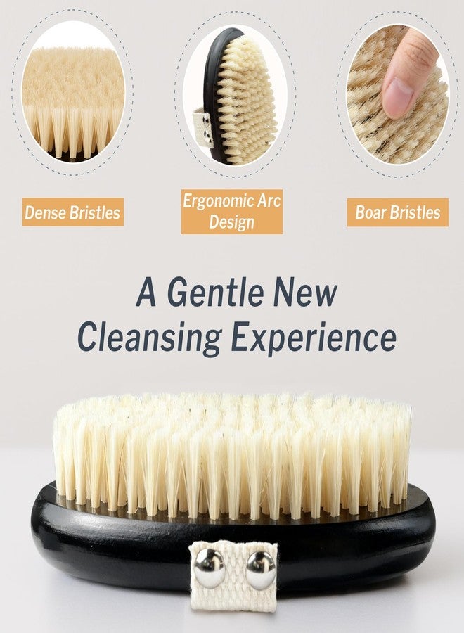 Brvlsoc Dry Body Brush for Lymphatic Drainage - Soft Natural Bristles Exfoliator for Sensitive Skin, Cellulite & Circulation, Wooden Grip Bath Brush for Glowing Skin - Image 2