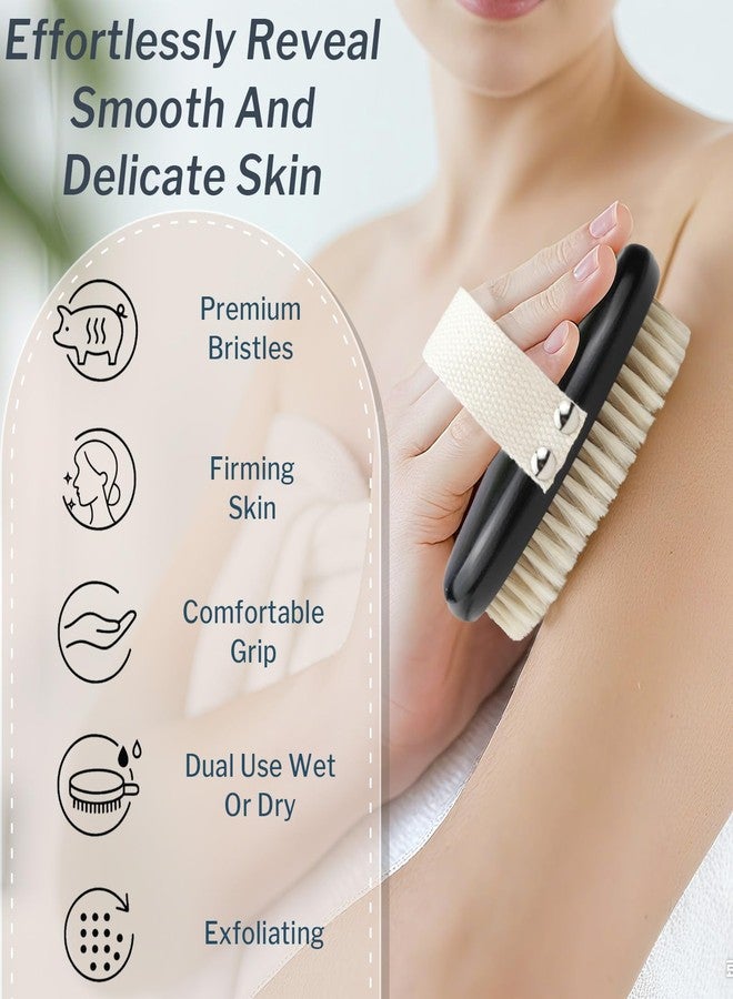 Brvlsoc Dry Body Brush for Lymphatic Drainage - Soft Natural Bristles Exfoliator for Sensitive Skin, Cellulite & Circulation, Wooden Grip Bath Brush for Glowing Skin - Image 3