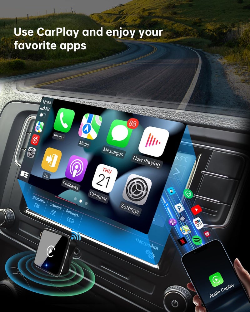 ViaBecs Wireless CarPlay Adapter for iPhone(2025 Upgraded) – Convert Factory Wired to Wireless, Dual-Band 5.8GHz/2.4GHz Wi-Fi, Plug & Play for iOS 10+, No Delay, Auto-Reconnect - Image 3
