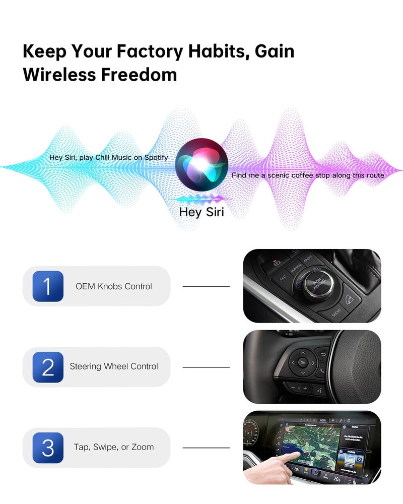 ViaBecs Wireless CarPlay Adapter for iPhone(2025 Upgraded) – Convert Factory Wired to Wireless, Dual-Band 5.8GHz/2.4GHz Wi-Fi, Plug & Play for iOS 10+, No Delay, Auto-Reconnect - Image 5