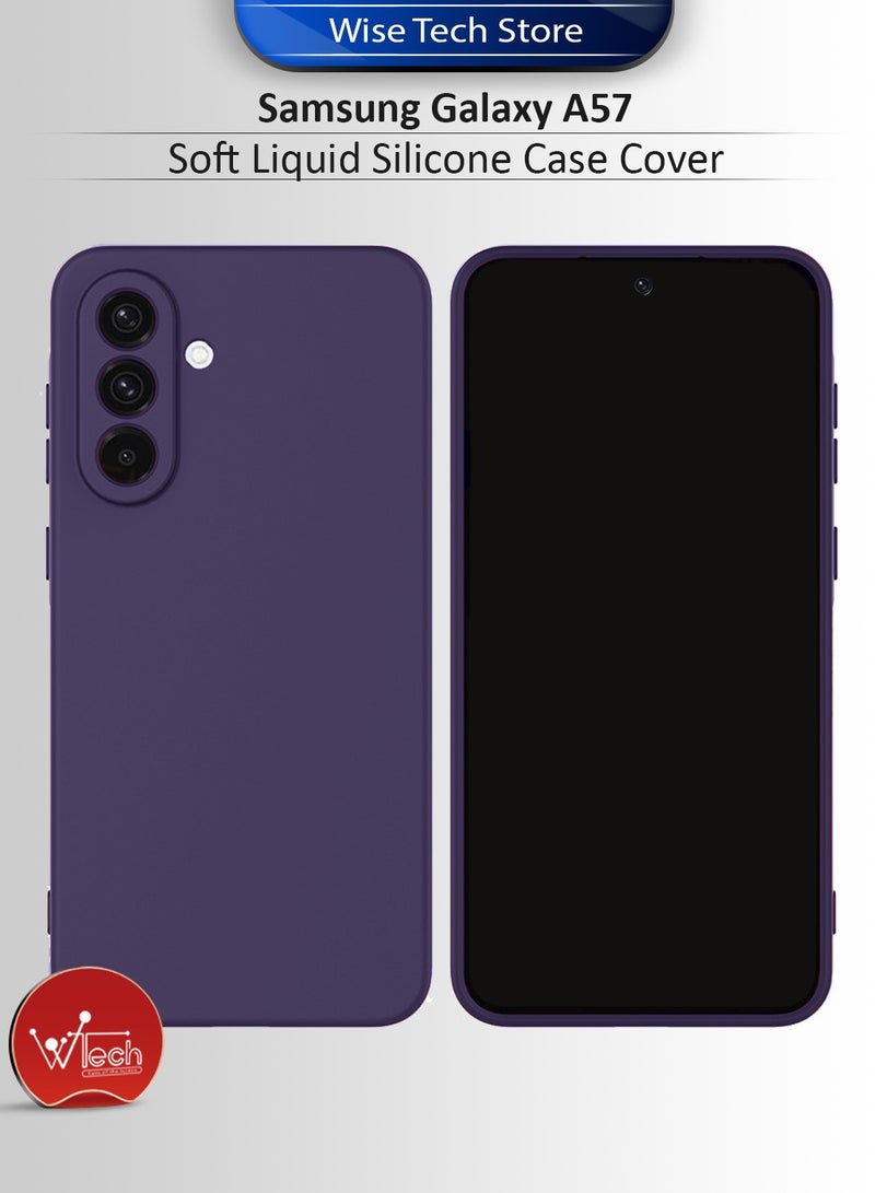 Wtech Samsung Galaxy A57 5G 2025 Soft Liquid Silicone Case Cover (MCRPSN) - Eggplant Purple - Image 1