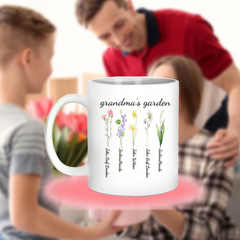 كوب سيراميك وردي مخصص مع نص حسب الطلب للجدة أمي - Image 5