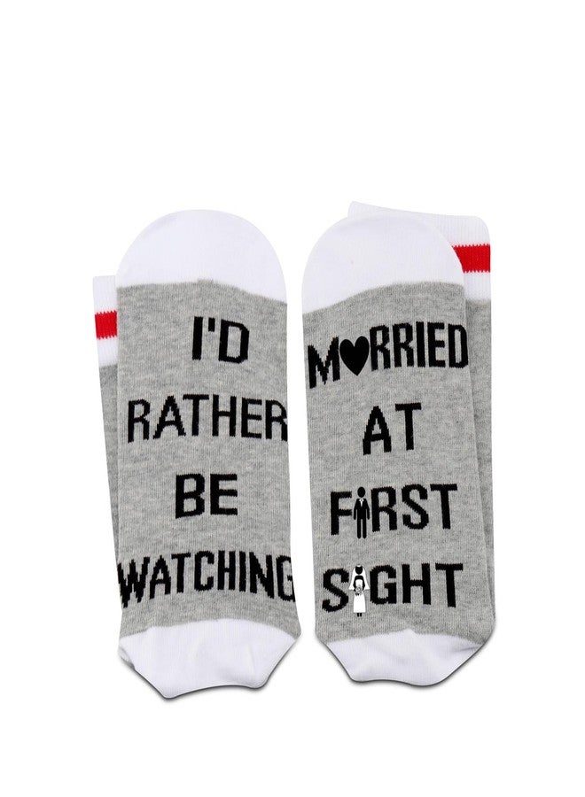 GJTIM 2PAIRS Novelty TV Series Socks I’d Rather Be Watching Reality Show Gift (Married First - Image 3